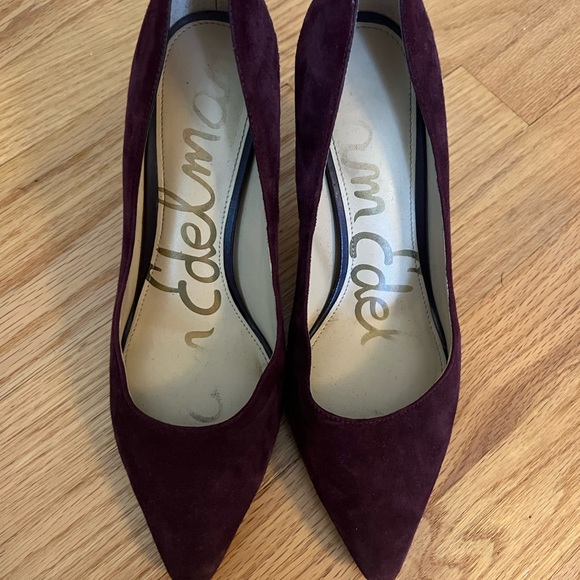 Sam Edelman Tonia Burgundy Suede Heels - Picture 3 of 5
